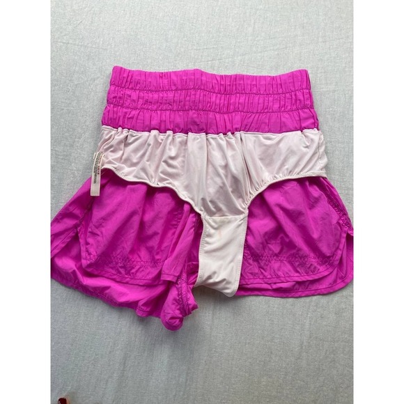 Free People FP Movement The Way Home High Rise Pull-On Shorts Large Pink Running - Picture 5 of 6